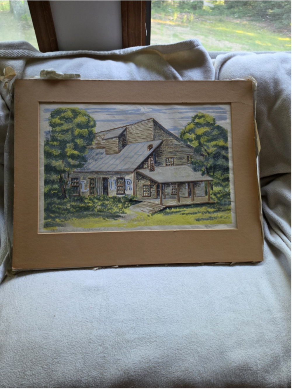 Vintage Richard Comins Serigraph Art Print "The Old Flour Mill" Signed 20x26 Mat